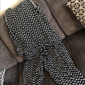 Black and white print romper